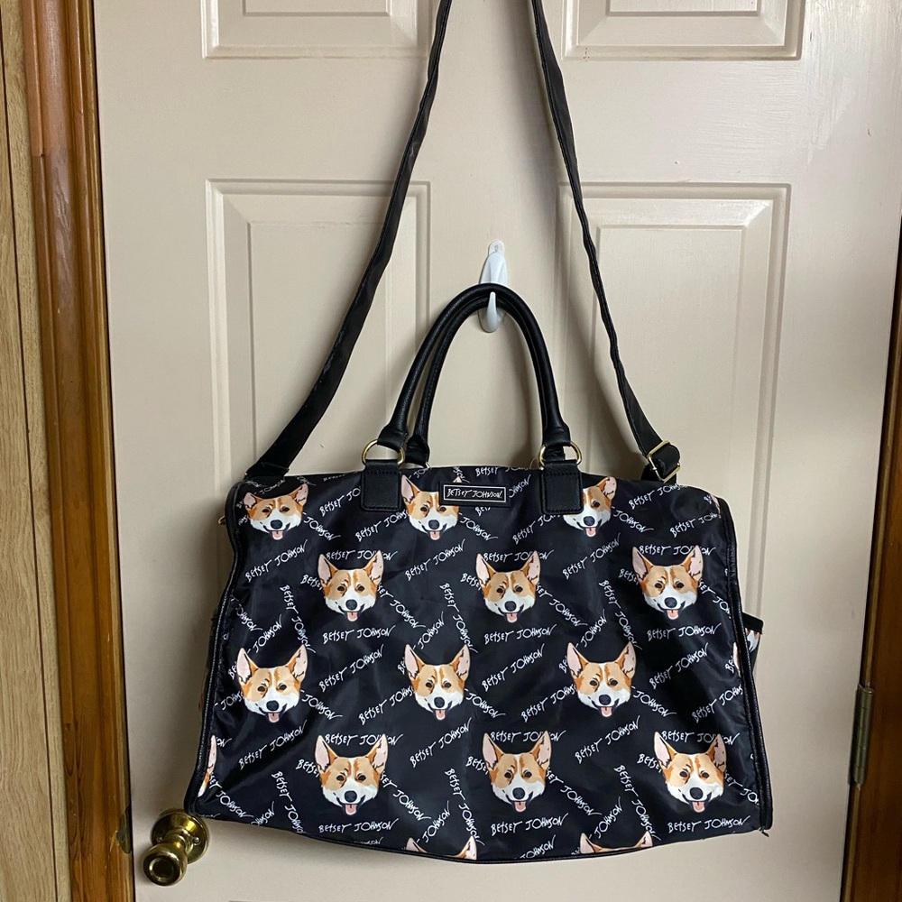 Betsey Johnson Black and Orange Travel Bag